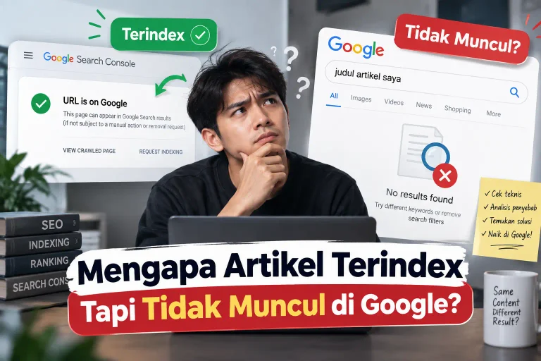 cara mengatasi artikel terindex tapi tidak muncul di Google